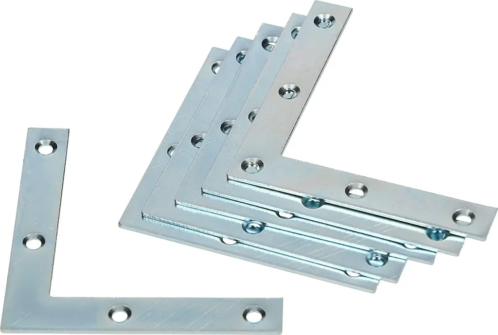 KOTARBAU® Set di 100 staffe angolari 75 x 75 x 12 x 1,5 mm Connettore angolare Staffa angolare Staffa piatta Staffa a L Staffa per mobili per rinforzare le finestre Porte Costruzioni in legno