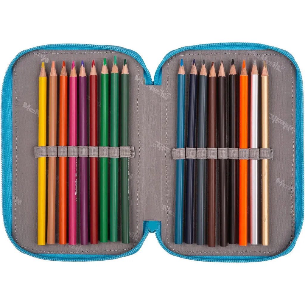 McNeill Trousse à Crayons Bubble Bleu Clair avec Trois Compartiments - 14