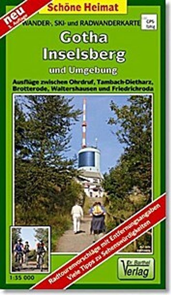Wander-, Ski- und Radwanderkarte Gotha, Inselsberg und Umgebung 1:35 000