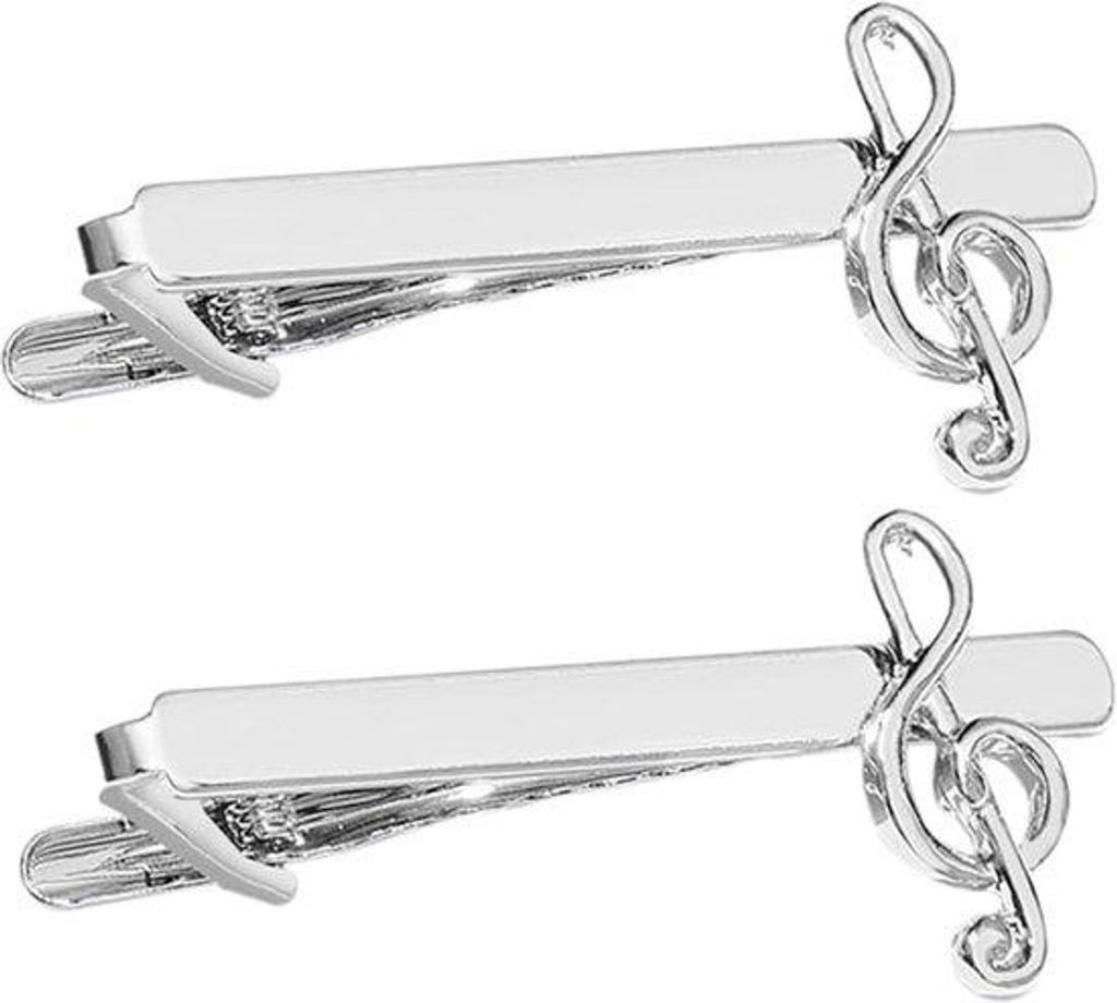 Klassische Stropdasklem für Männer - Rostrrostfreier Stahl mit Sicherung, kompakter 6 cm Design (Silber)