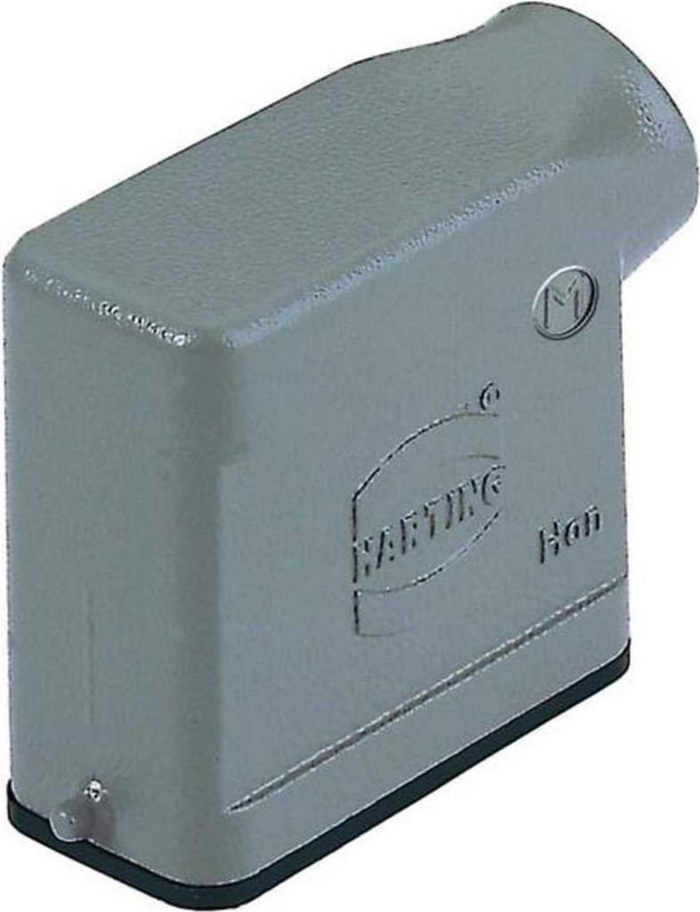 HARTING Han 10A Tüllengehäuse niedrig, 1xM20 seitlicher Kabelabgang, für 1 Bügel (am Unterteil) Verschraubung M20