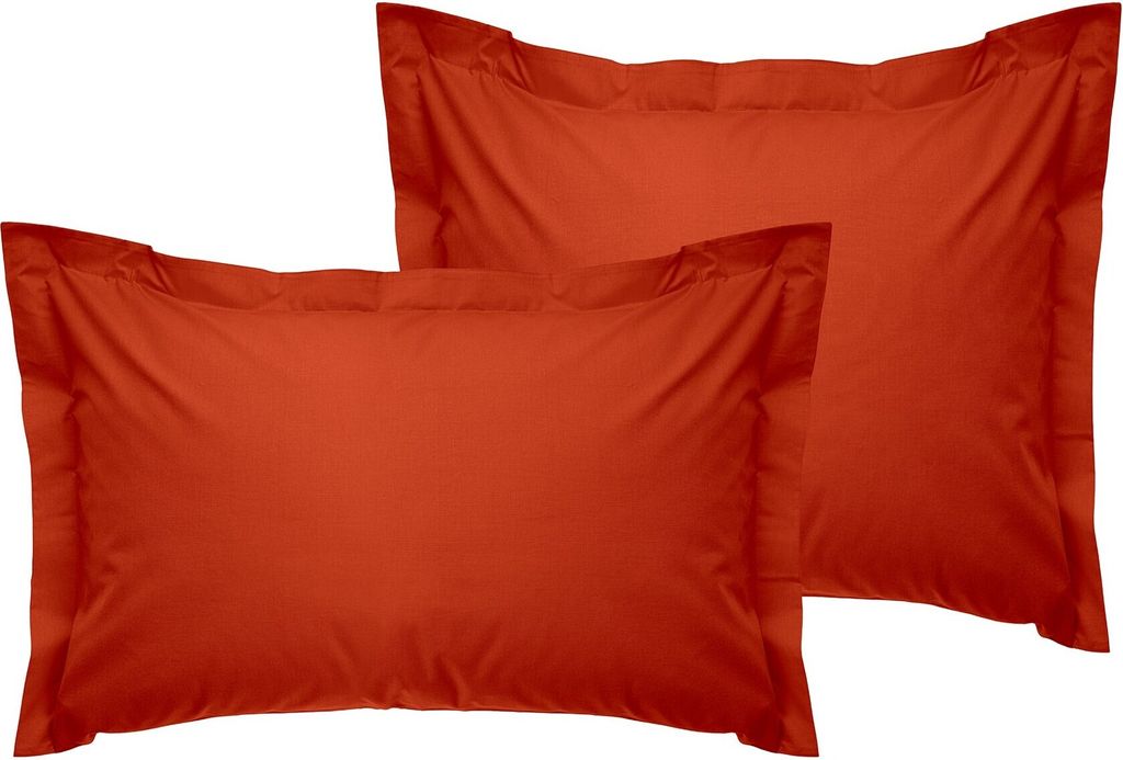 L'Essentiel Linge de Maison, Tonne Mixte - Joli, Oxford-Kissenbezug-Set (2-teilig) (DE), 100 % BAUMWOLLE RANFORCE, Fliese Rot, 80 x 80+5 cm