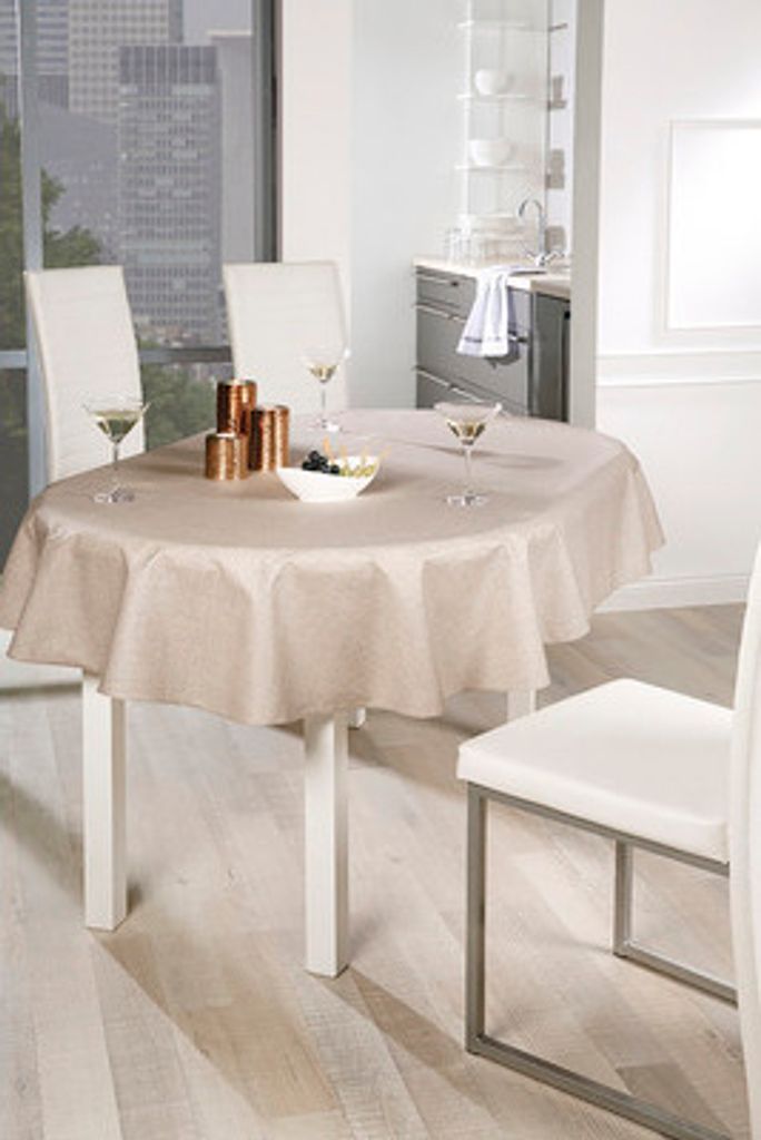 Tischdecke Oslo sand oval 140 x 190 cm
