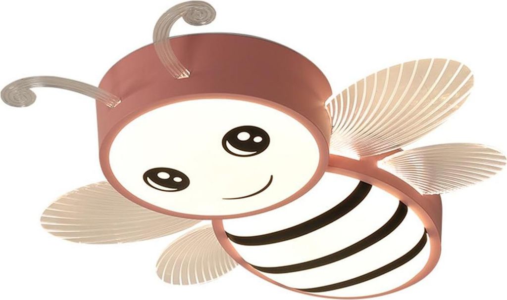 Kinderzimmer LED Deckenleuchte Bienen-Design Rosa 60 cm dimmbar mit Fernbedienung