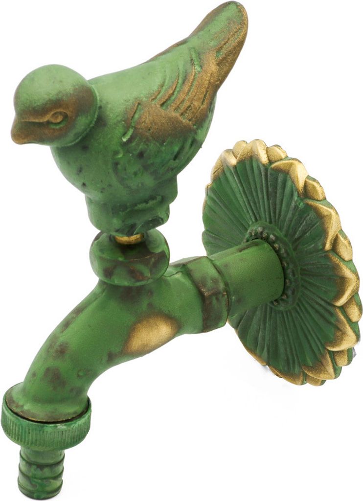 Nostalgie Auslaufventil Spatz 1/2 Zoll patiniertes Messing