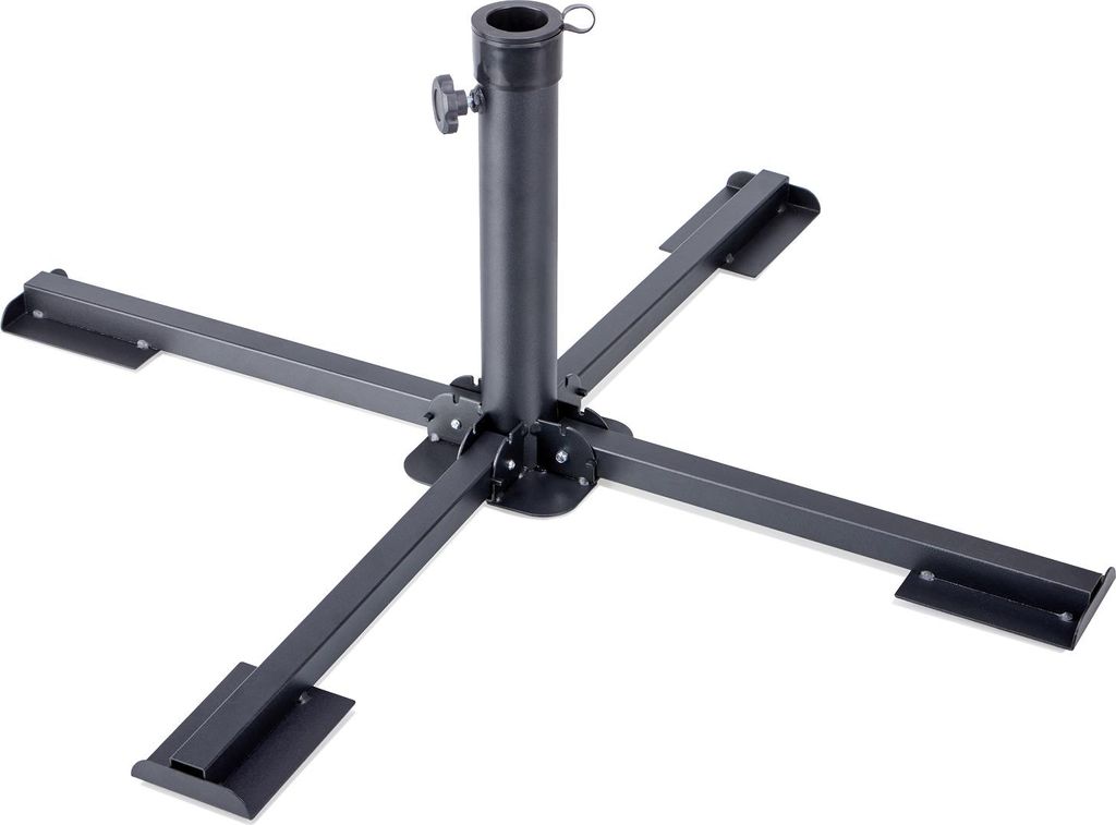 com-four® Sonnenschirmständer aus pulverbeschichtetem Stahl Produktbild 