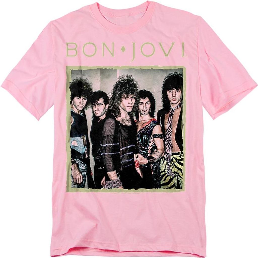 Bon Jovi - T-Shirt für Herren/Damen Uni TV21604 (XL) (Pink)