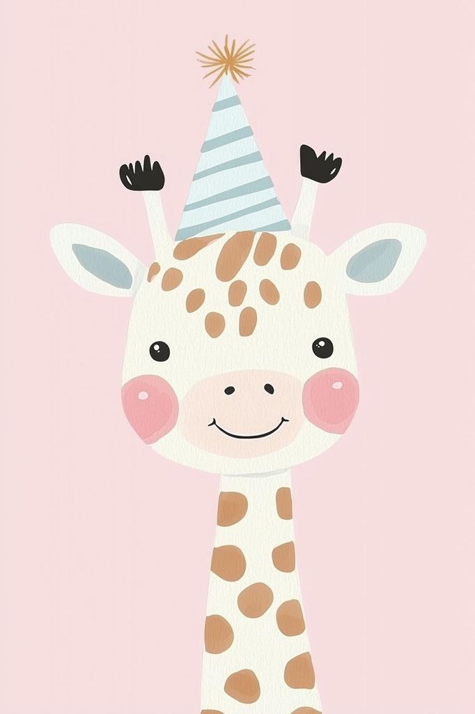 Plakat 40x60cm Muster für Kinder, Mädchen und Jungen - Giraffe