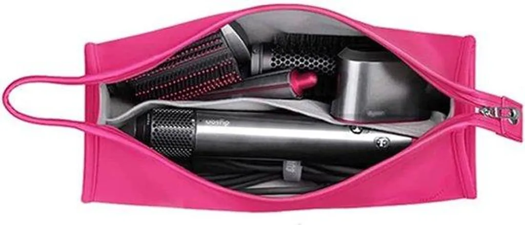 Sacoche de coiffure fuchsia en cuir synthétique avec grand volume