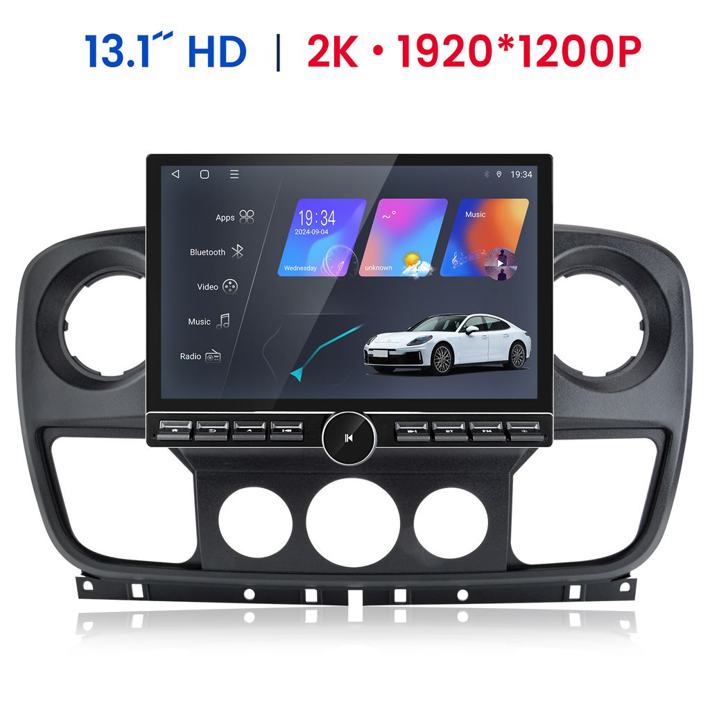 13.1" Android 14 Autoradio Für Renault Master III Opel Movano B Nissan NV400 2010-2018 - CarPlay/Android Auto, GPS Navi, DAB+, 6+128GB, SWC