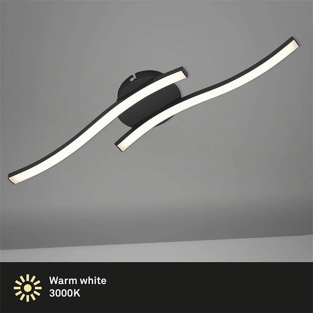 Illuminazione Professionale LED Briloner 12W: Metallo Nero per Ufficio - 6