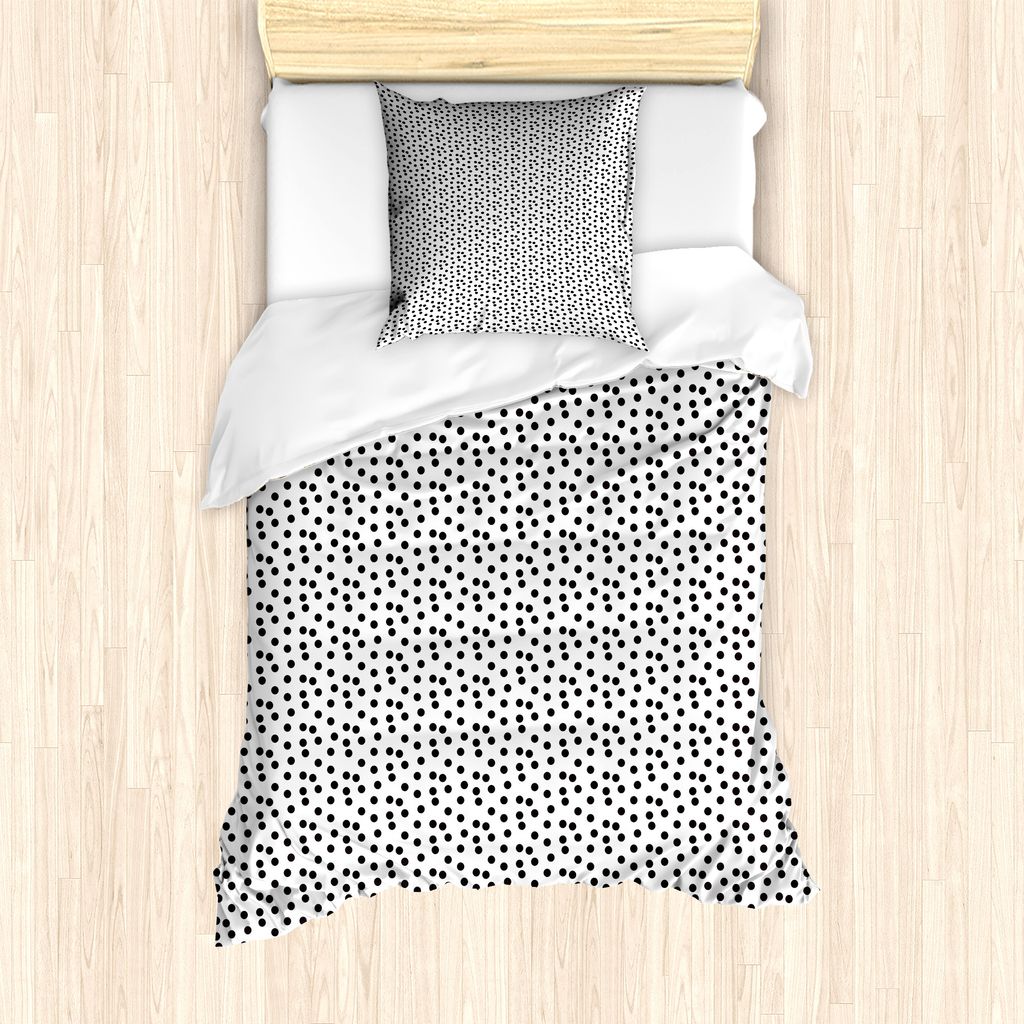 ABAKUHAUS abstrakte Geometrie Bettbezug Set für Einzelbetten, Zufällige Punkte Kunst, Milbensicher Allergiker geeignet mit Kissenbezug, 135 cm x ...
