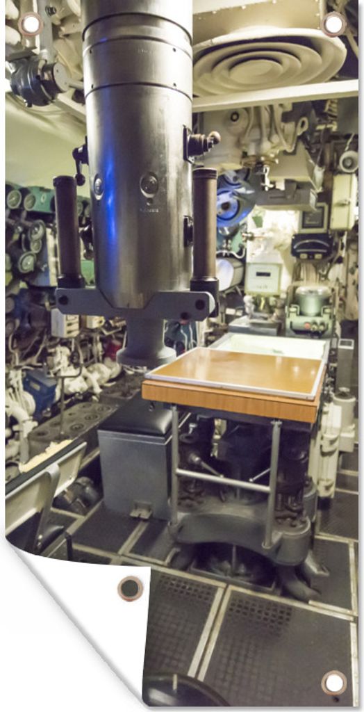 MuchoWow 40x80 cm Outdoor-Poster Gartendeko Sichtschutz Garten Poster für den Garten Das Innere eines alten U-Boots