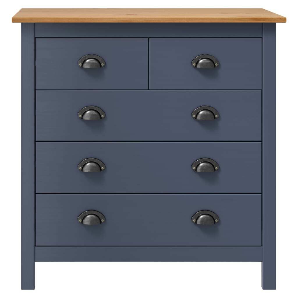 vidaXL Sideboard Hill Grau 79x40x80 cm Massivholz Kiefer Produktbild 