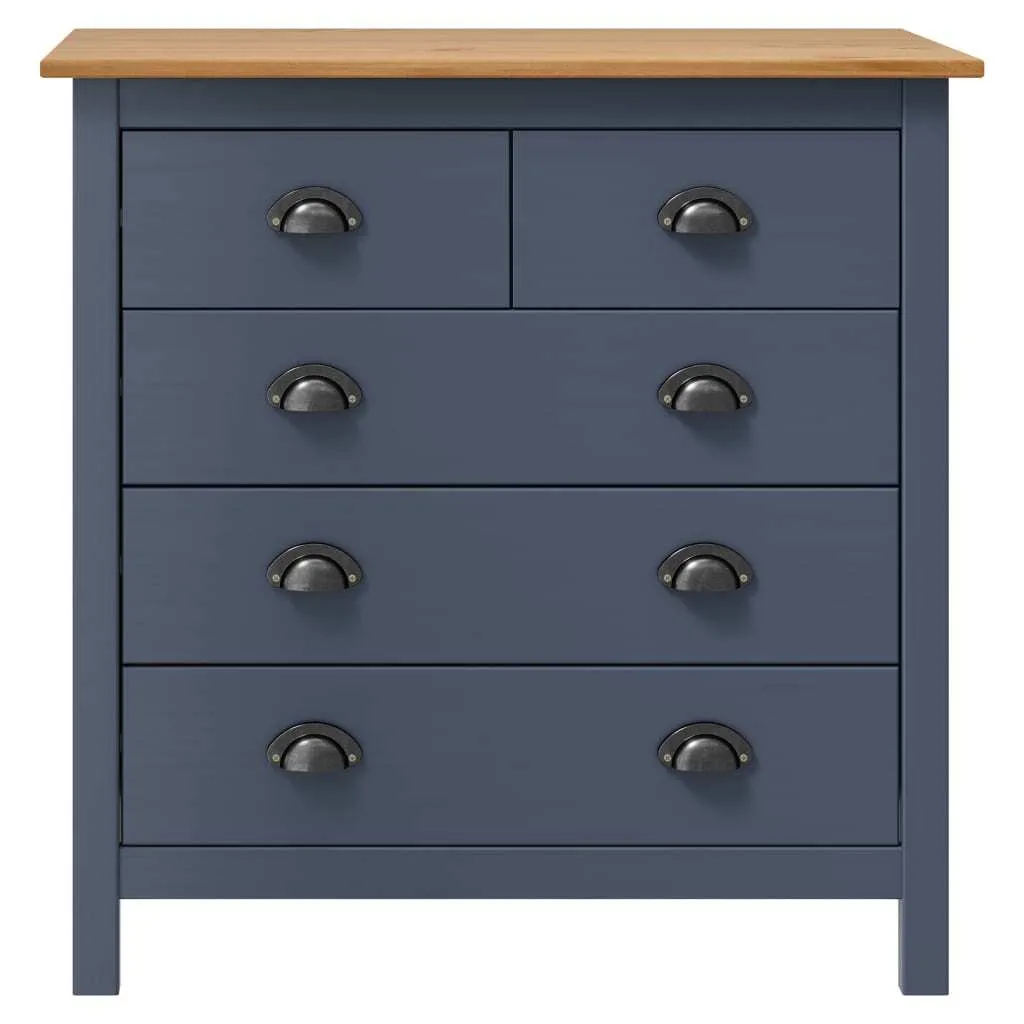 Sideboard Hill Gris Pin Massif 79x40x80 cm : Rangez Tout avec Style