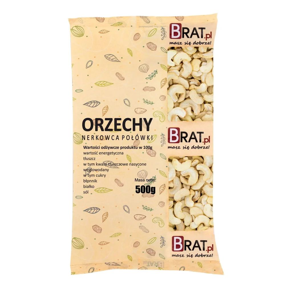 Orzechy nerkowca połówki 500g Brat.pl Zdjęcie produktu 