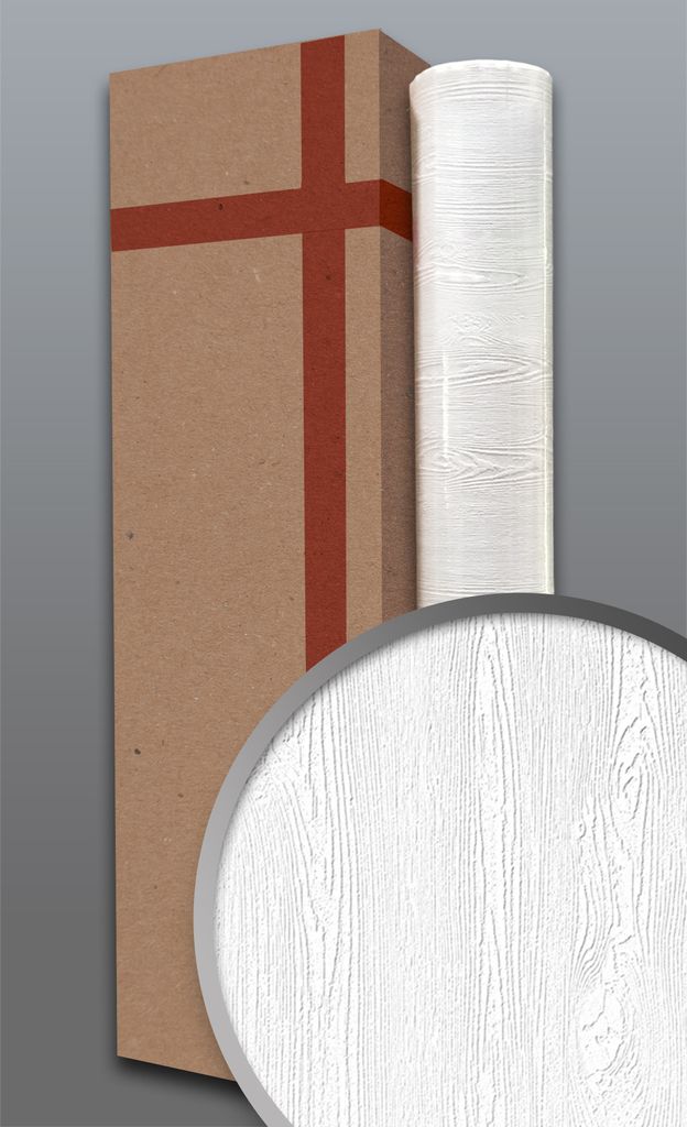 EDEM 83005BR60 Struktur-Tapete überstreichbar Holzoptik weiß | 106 m2 4 Rollen