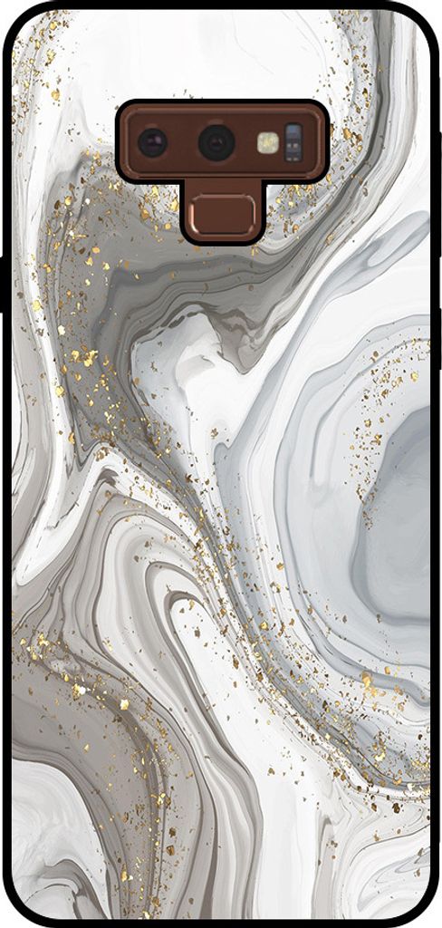 Smartphonica Telefon Fall geeignet für Samsung Galaxy Note 9 mit Marmor Druck - TPU zurück Abdeckung Fall Marmor Design - Silber