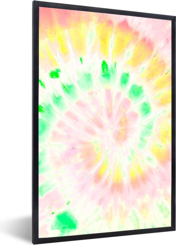 MuchoWow Gerahmtes Poster Sommer - Krawattenfärbung - Rosa 20x30 cm - Poster mit Schwarzem Bilderrahmen Wandposter Rahmen Foto Bilder - Drucken ...