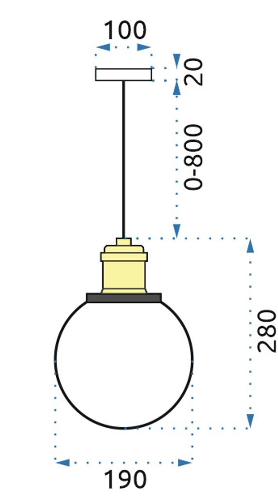 Toolight Pendellampe App044-1Cp Verto B Schwarz Metall Glas Produktbild 8