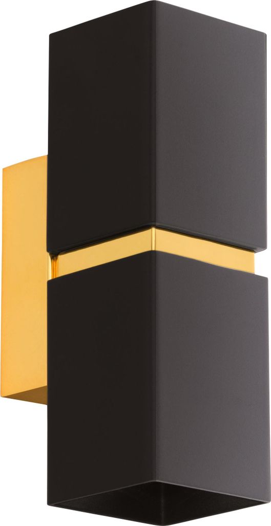PASSA Wand-/Deckenleuchte Lampe Beleuchtung - L5,5 x H17 x AL8,5 cm - schwarz, gold - IP20
