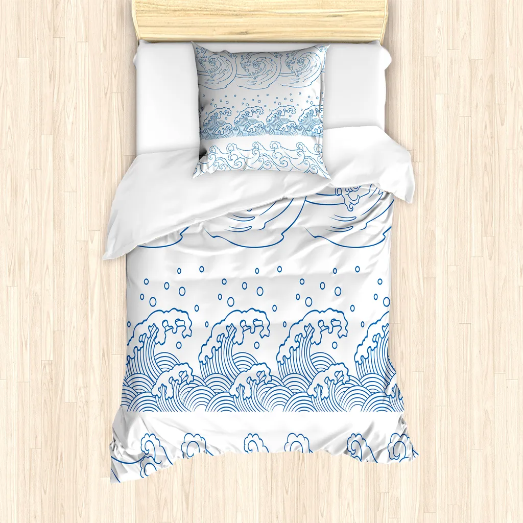 Copripiumino Zen Grande Onda Kanagawa 135x200 | Set ABAKUHAUS