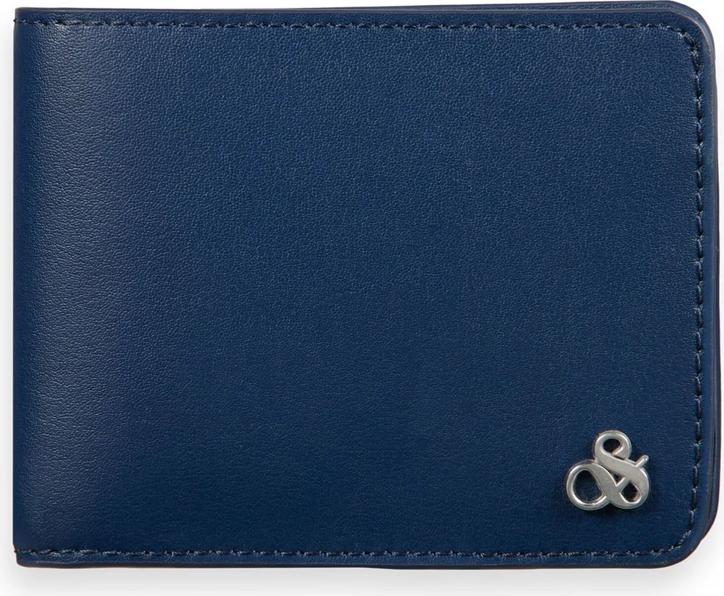 Étui pour carte de crédit mince en cuir bleu marine pour les voyages
