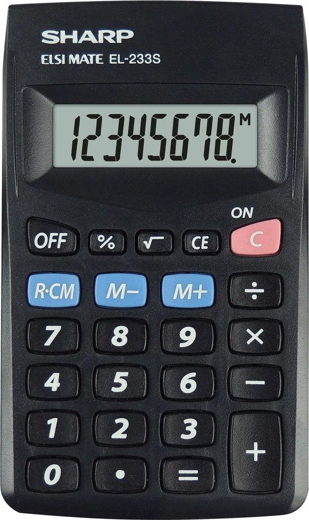 Sharp EL-233S, Tasche, Einfacher Taschenrechner, 8 Ziffern, Produktbild 