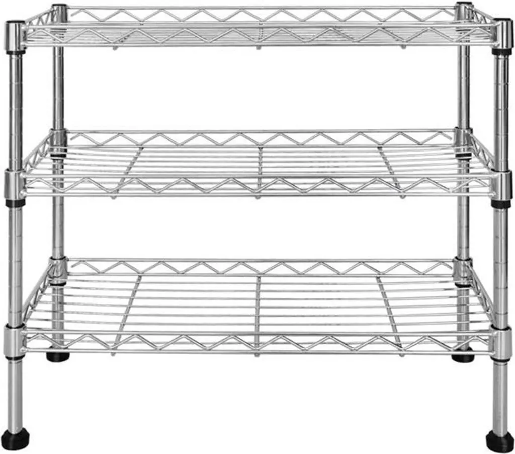 Étagère de table chromée Leon : petit meuble de rangement de cuisine - 2