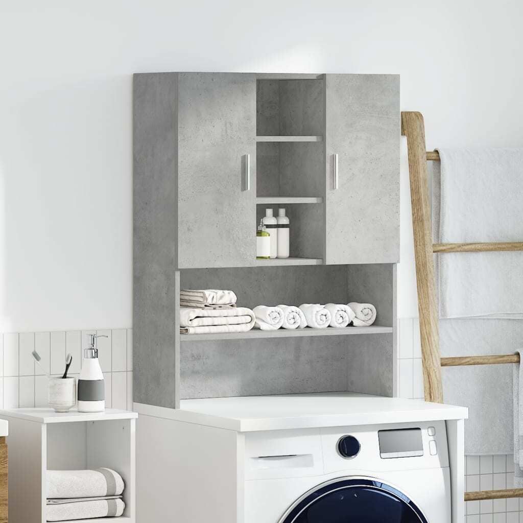 "2026 Aktion" Waschmaschinenschrank - CLORIS - Badezimmerschrank - schlichte Design - Betongrau 70,5x25,5x90 cm - DEMöbel7515121