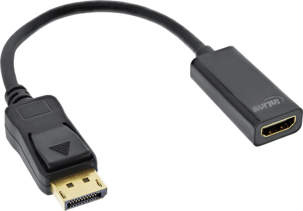 InLine® Adattatore DisplayPort M a HDMI F, audio, cavo 15cm, DP 1.1, 1080p