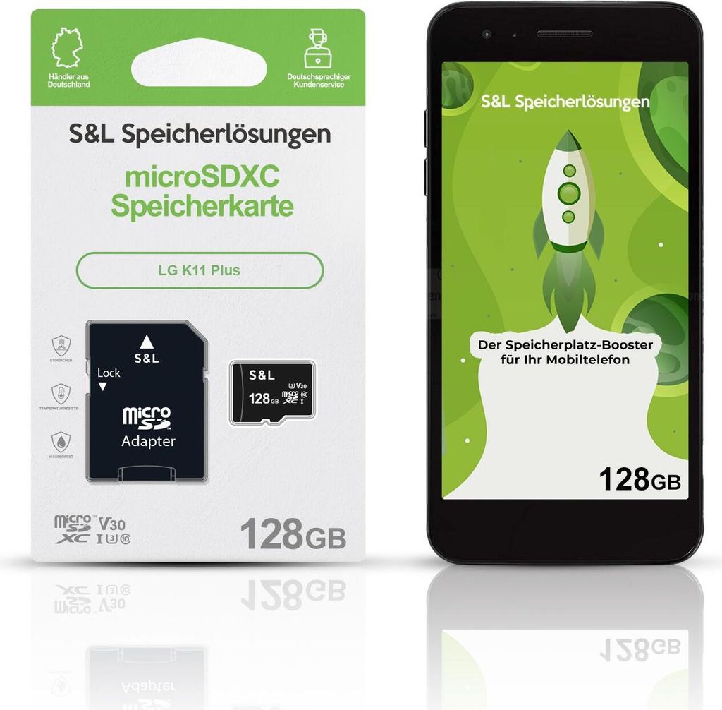 microSD Speicherkarte S&L für LG K11 Plus - Speicherkapazität: 128 GB