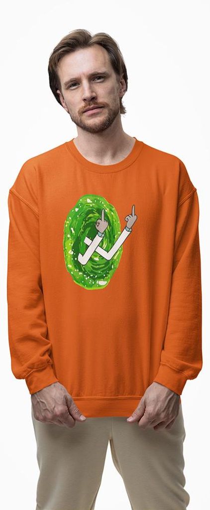 D&B Design Uni Pullover SWMO00051 Rick And Morty Orange-Größe M