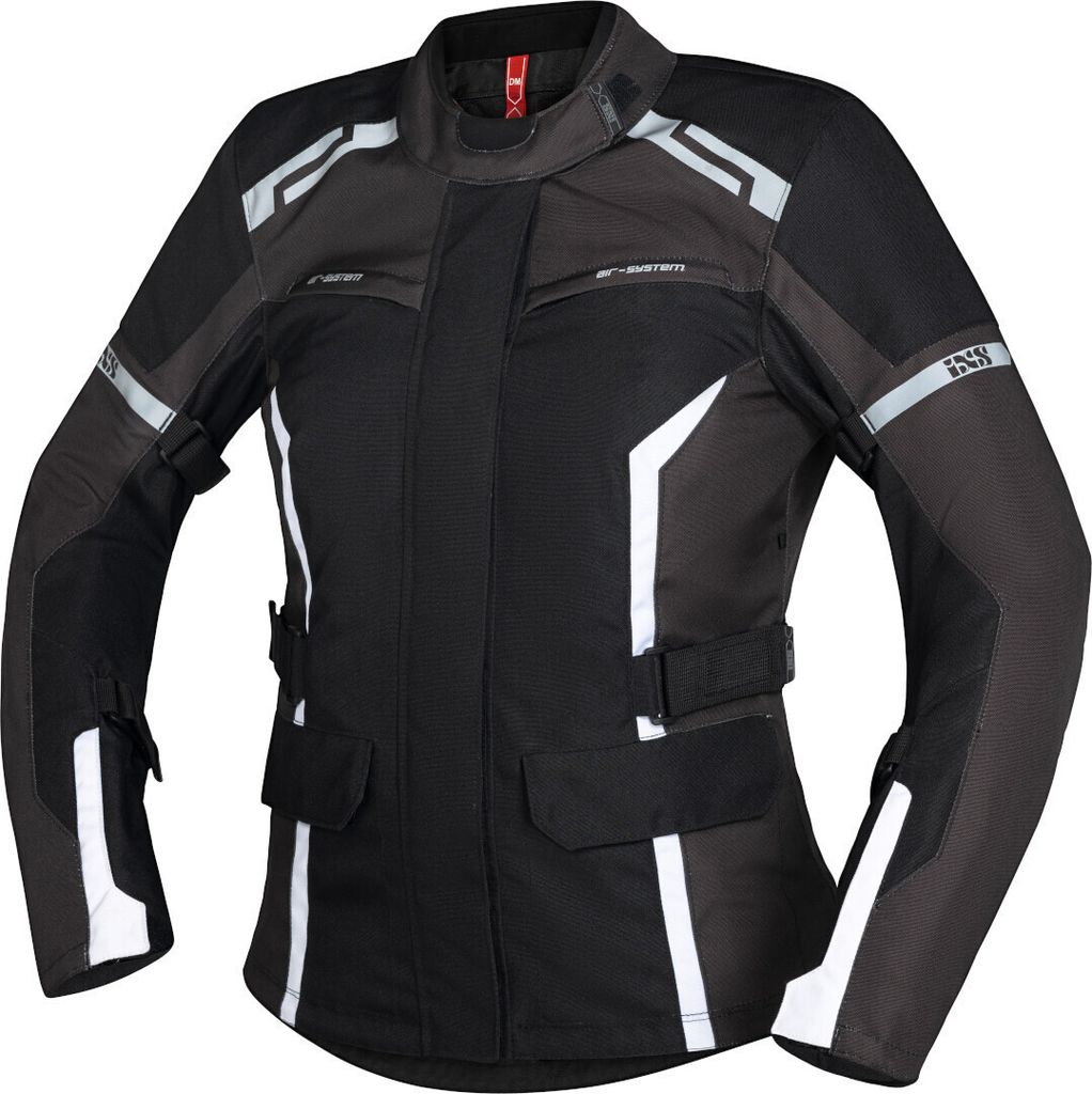 IXS Evans-ST 2.0 Damen Motorrad Textiljacke, schwarz/grau/weiß, 2XL