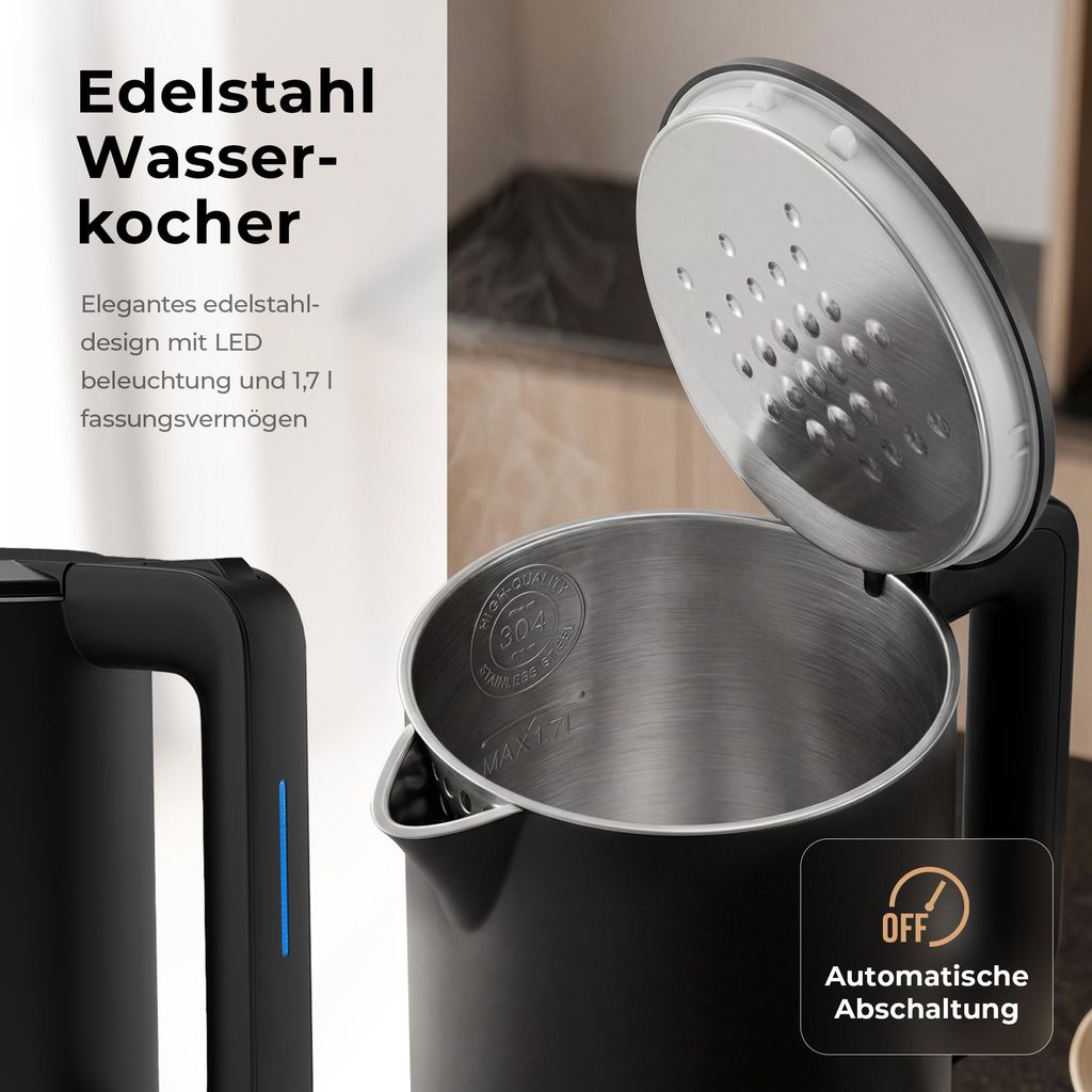 Balter Wasserkocher Edelstahl WK-4 1,7L Schwarz