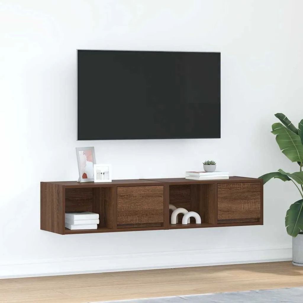SYFAX™ Mobili TV 2 pz Rovere Marrone 60x31x25,5 cm Legno Multistrato