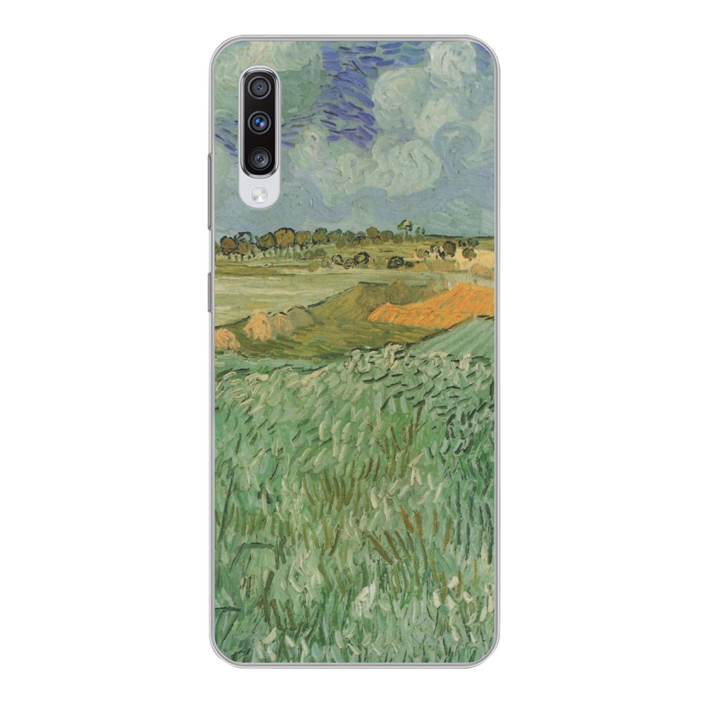 MuchoWow Handyhülle Schutzhülle Hülle für Samsung Galaxy A70 In der Nähe von Auvers - Vincent van Gogh Silikon Softcase Handy Hülle - Schut...