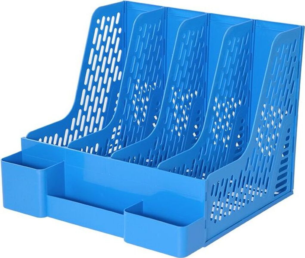 Katalogständer aus Kunststoff, 4 Module B2034 Blau