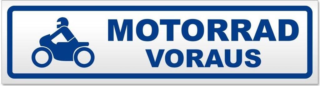 Kiwistar Motorrad voraus 2 Magnetschild Schild magnetisch - 45cm Verkehrsblau - Magnetfolie für Auto PKW Kfz