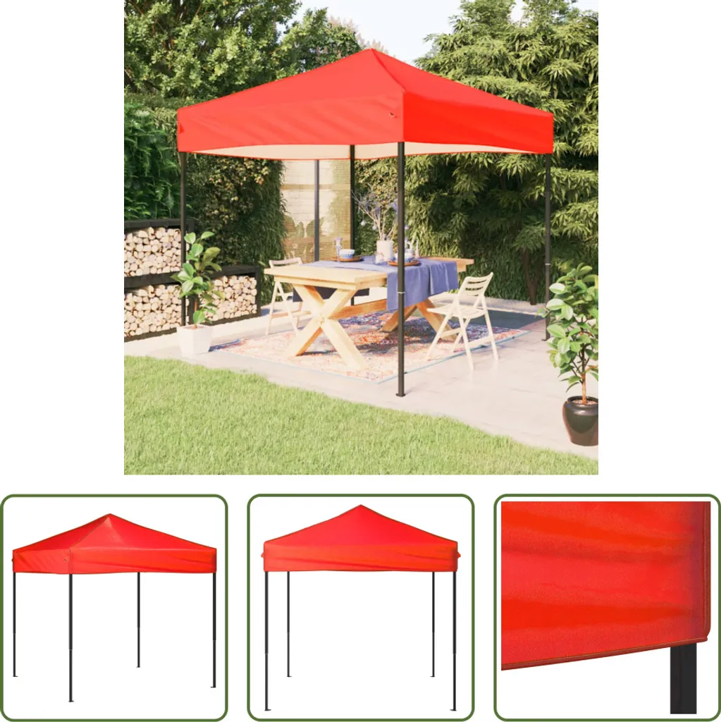 Gazebo Pieghevole 2x2 Rosso The Living Store | Tenda Eventi Rapida