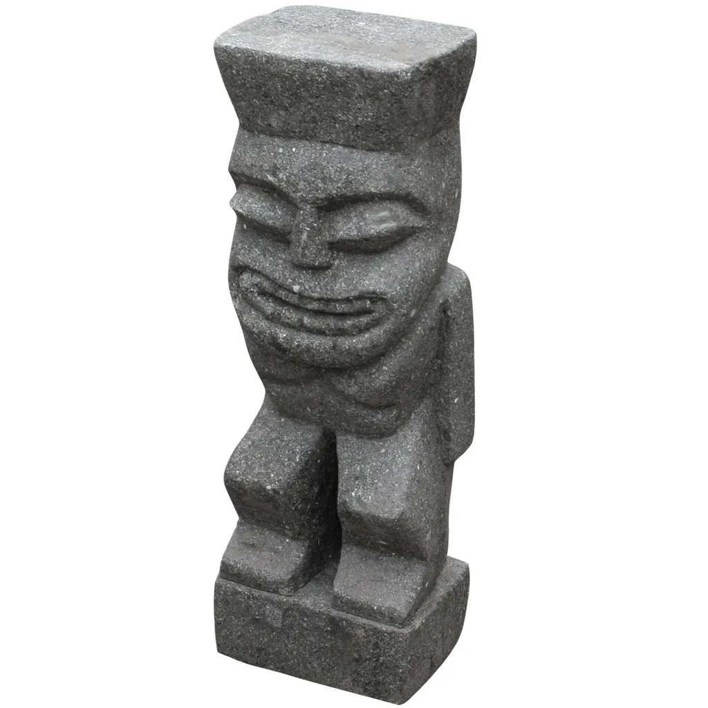 Figurine Tiki Stonox Jalna Antigel en Basanite Noble - Hauteur 60 cm