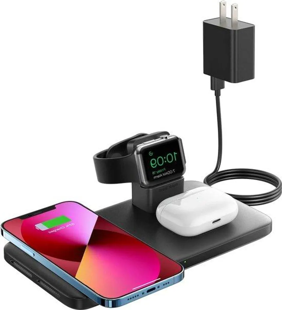 Station de charge induction 3-en-1 multi-appareils noir mat universel