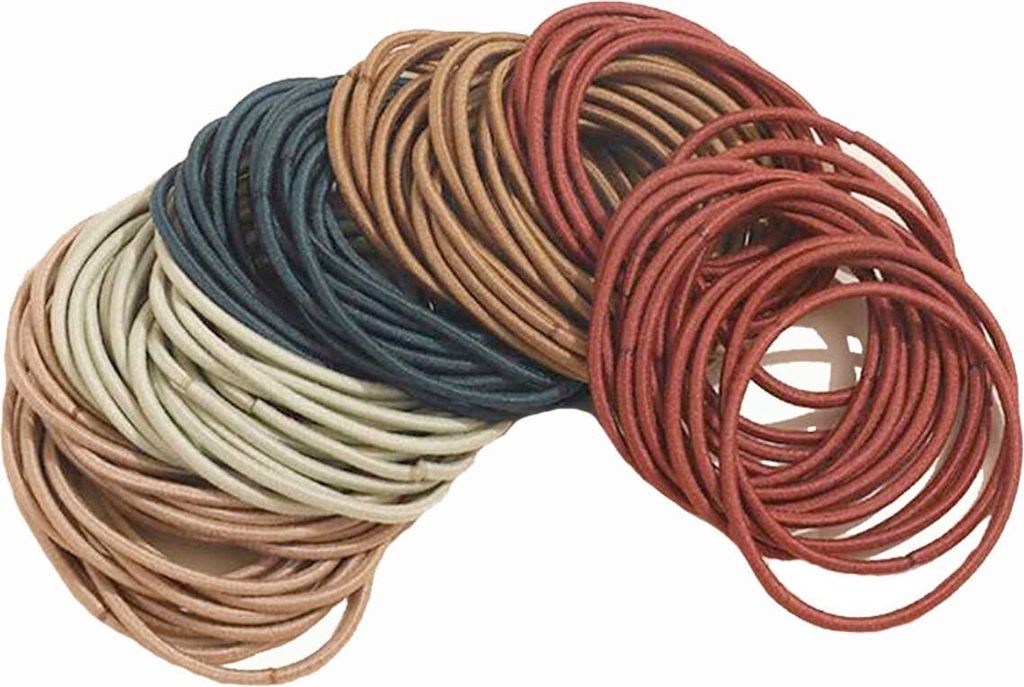 100x Haargummi Haarband Bunt Zopfgummi Haargummis Stück schwarz elastisch Damen, Farbe:Frühlingsfarbe