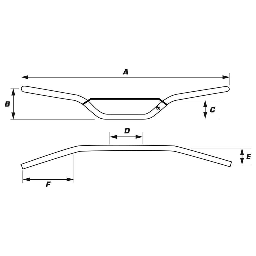 Aluminiumlenker MX 22,2 mm blau HR6061 / Ø22,2mm / L796mm / H89mm