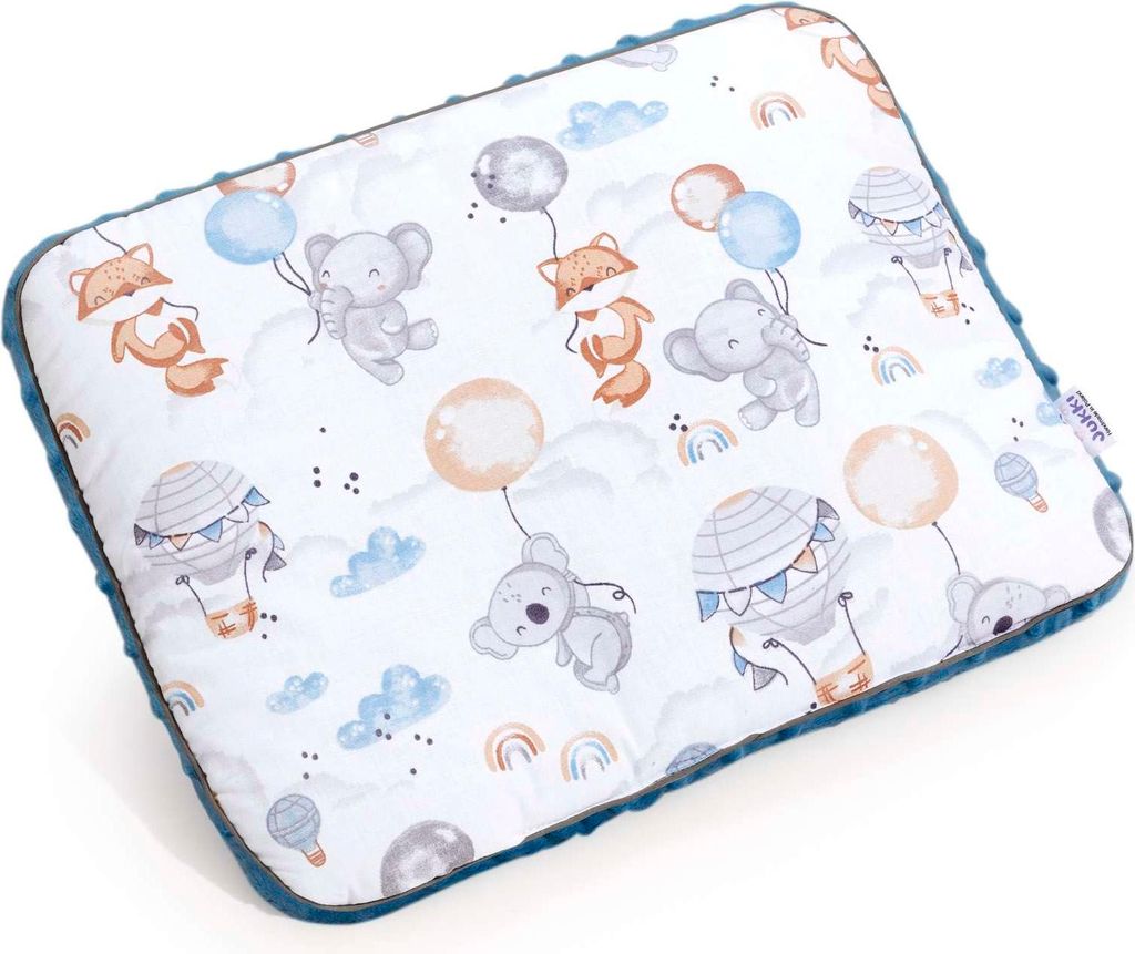 Balloon Friends & Denim Minky Baby-Flachkissen 30x40cm