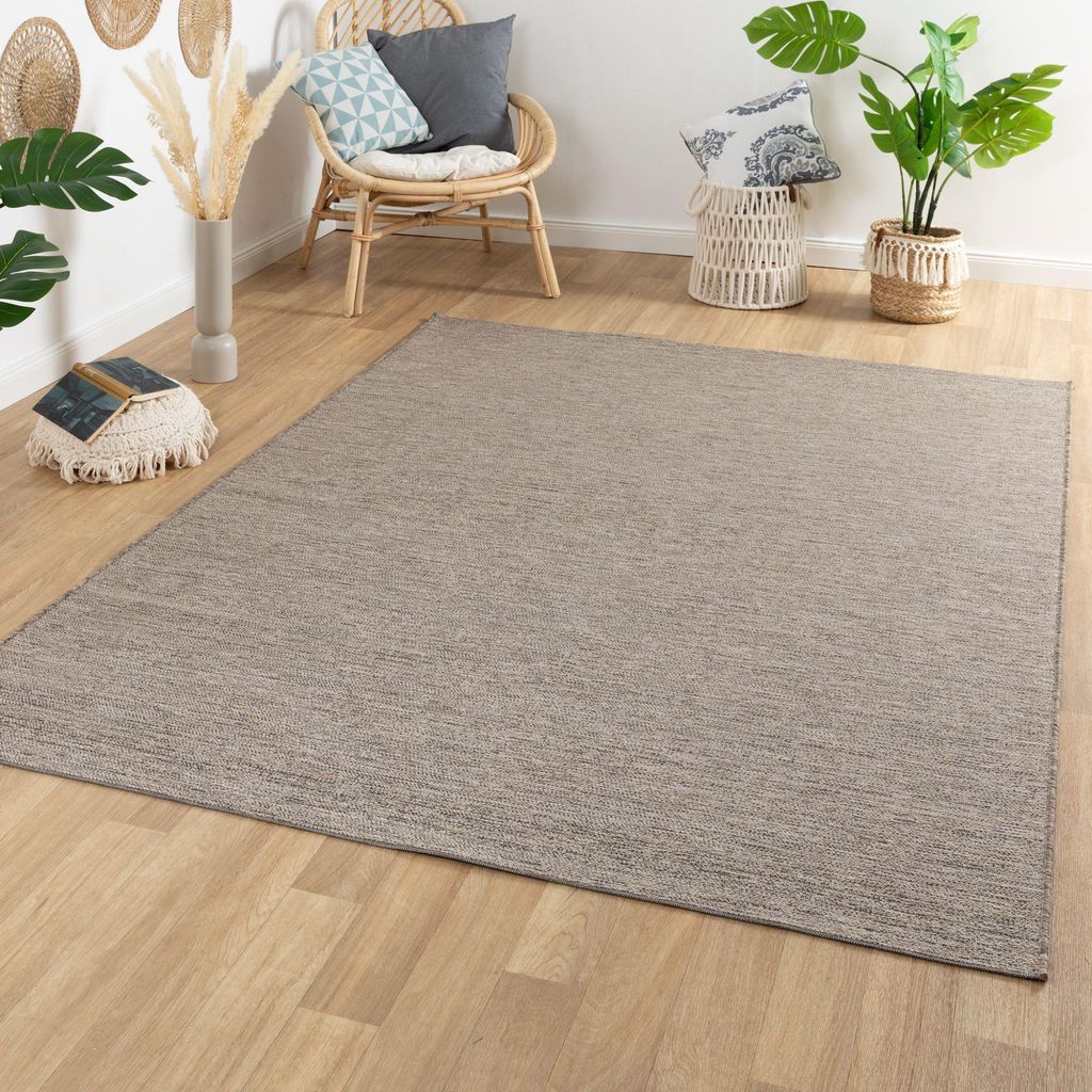 Steffensmeier Outdoor Teppich Pellworm | Für Balkon und Terrasse | Modern | strapazierfähig und pflegeleicht | Natur Beige, Größe: 120x170 cm