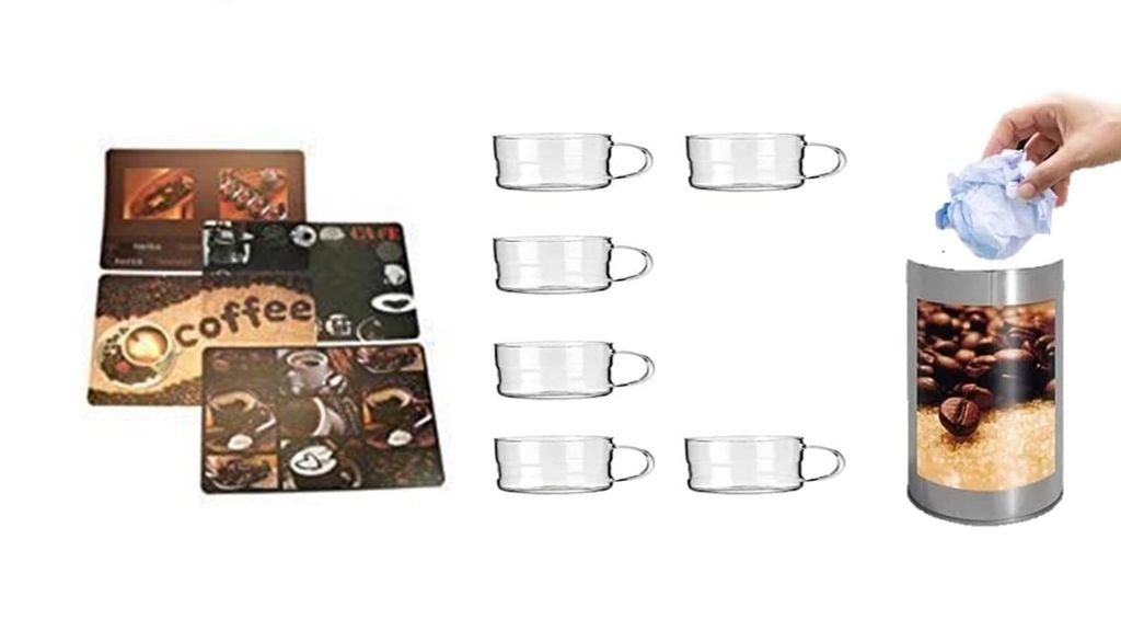 Teegläser, Gläser mit Henkel, 6er Set, 200ml, Becher Trinkgläser für Tee, Kaffee, Wasser, Saft, Cappuccino, Eistee, Kaffeegläser, Gläserset, ...