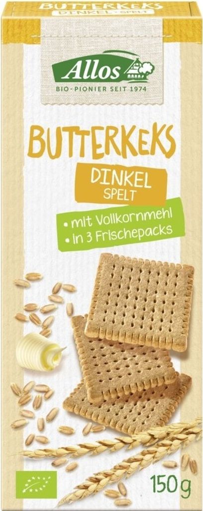 Allos 231052, Plätzchen, 150 g, Gluten, Milch, Produktbild 
