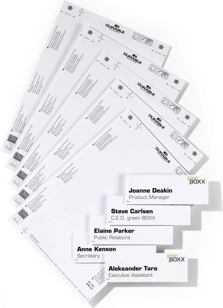 Signalétique professionnelle : Planches d'insertions DURABLE 149x52.5 mm