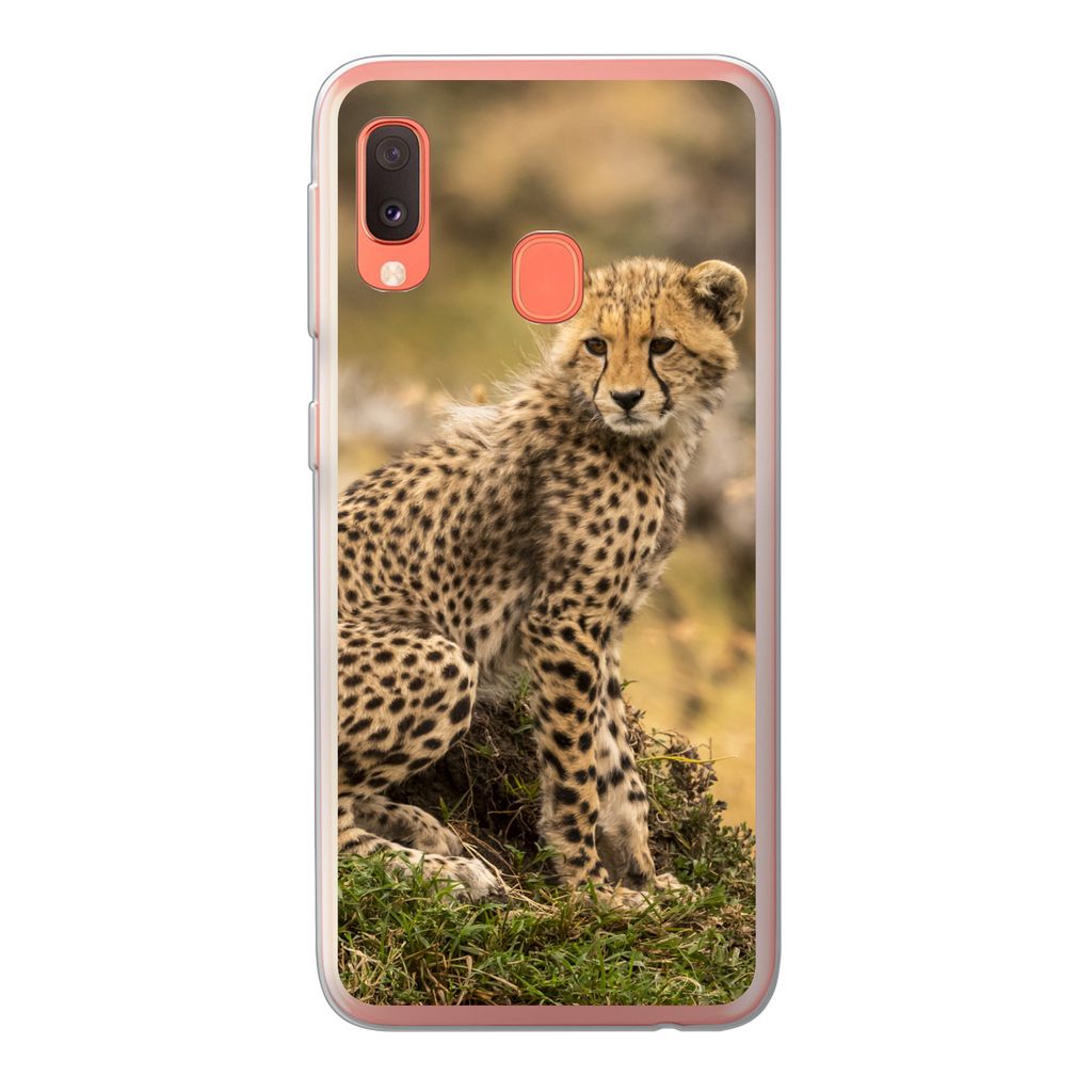 MuchoWow Handyhülle Schutzhülle Hülle für Samsung Galaxy A20e Leopard - Wald - Tier Silikon Softcase Handy Hülle - Abdeckung